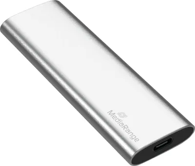 Disk i jashtëm MediaRange, SSD, USB-C, 480 GB, i argjendtë - 1