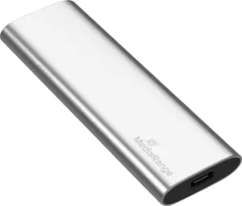 Disk i jashtëm MediaRange, SSD, USB-C, 480 GB, i argjendtë