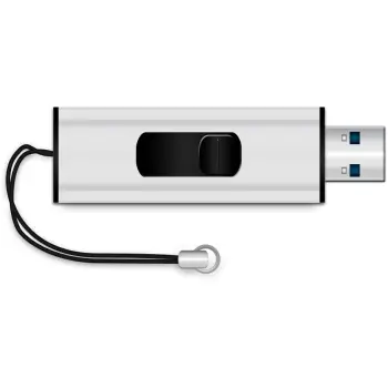 USB stick MediaRange MR914 8GB, USB 3.2, slide, zi/argjendtë