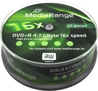 Disqe MediaRange DVD+R 4,7GB 16x, Spindle 25 copë - 1