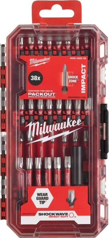 Set biti Milwaukee Shockwave Impact Duty, 38 pjesë, me kasetë plastike - 2