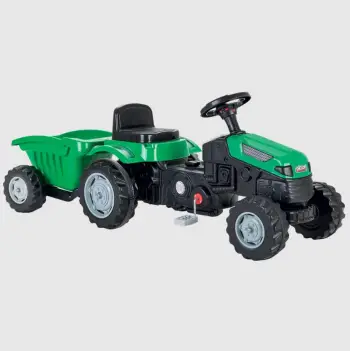 Lodër për fëmijë Pilsan Active Pedal Operated Tractor with Trailer Green