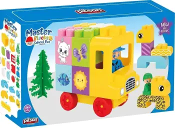 Set lodër për fëmijë Pilsan master blocks school