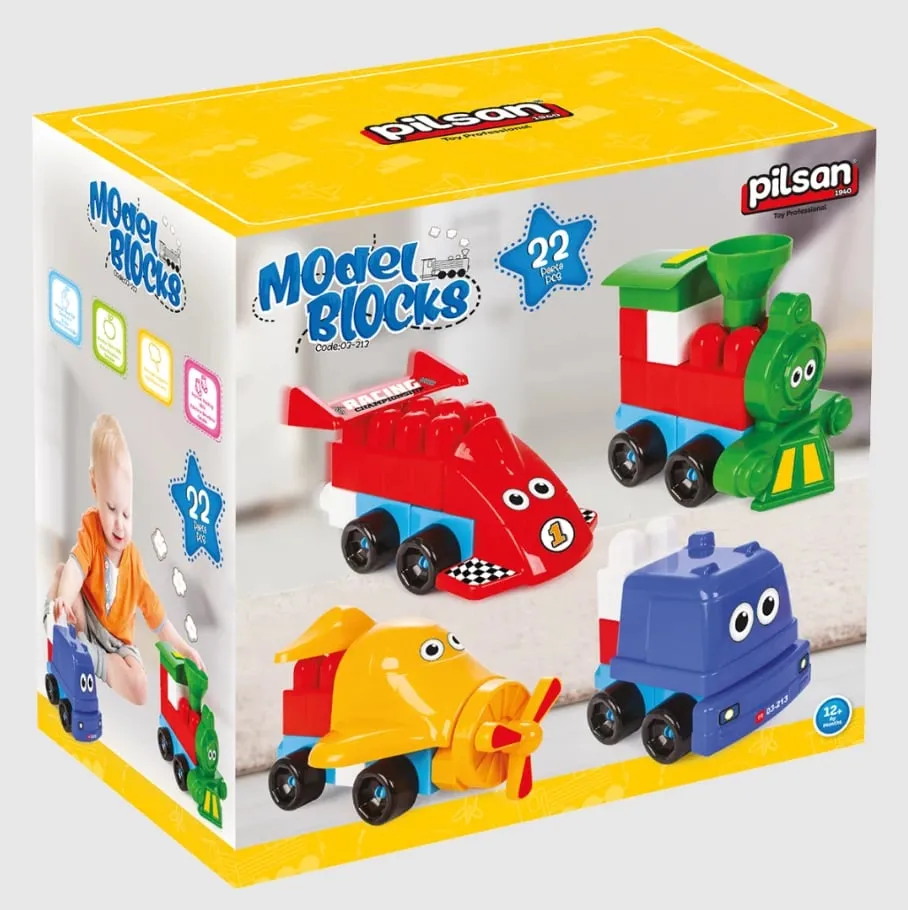Set lodër për fëmijë Pilsan Model Blocks (22 pjesë) - 1