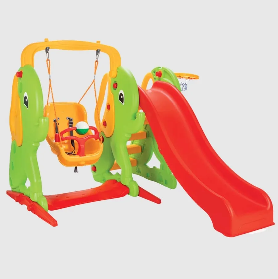 Rrëshqitës për fëmijë Pilsan Elephant Swing and Slide Set - 1