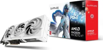 Kartë grafike Sapphire AMD Radeon RX 9070 XT PURE, 16GB GDDR6, e bardhë