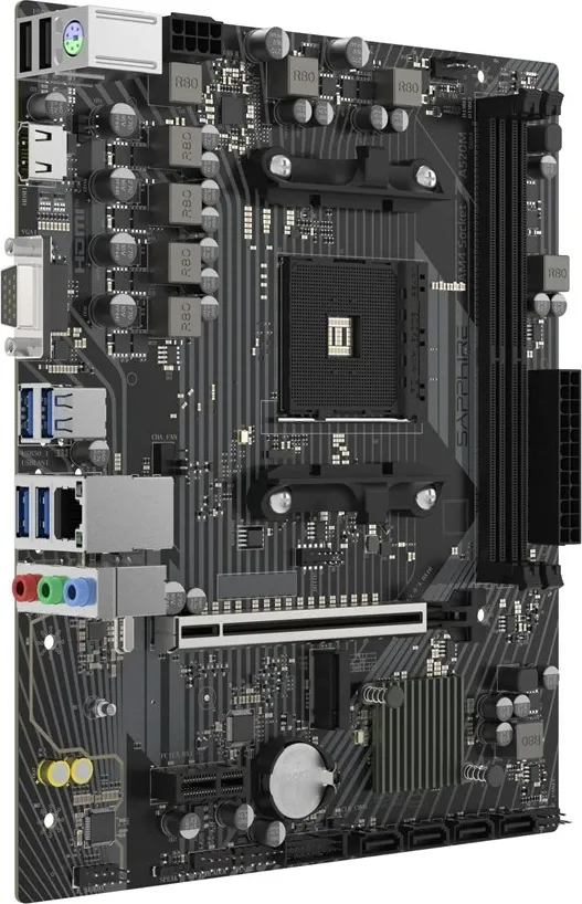 Pllakë amë Sapphire A520M-E, Socket AM4, micro ATX, e zezë - 3