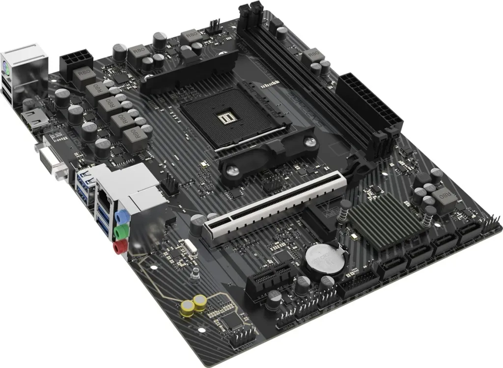 Pllakë amë Sapphire A520M-E, Socket AM4, micro ATX, e zezë - 7