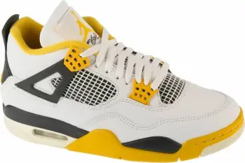 Atlete Nike Air Jordan 4 Retro W AQ9129-101, lëkurë, të bardha me të verdhë