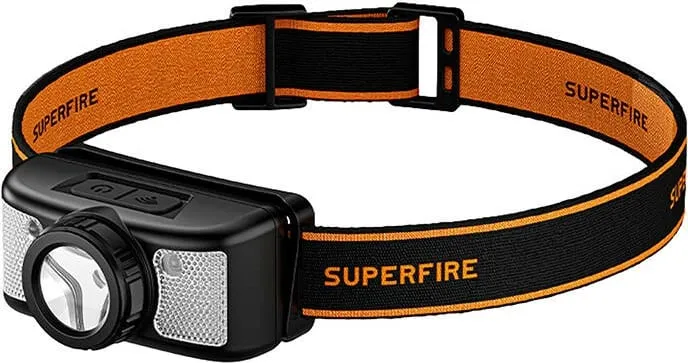Dritë koke Superfire HL91-X, 200 lumen, USB-C, e zezë - 1