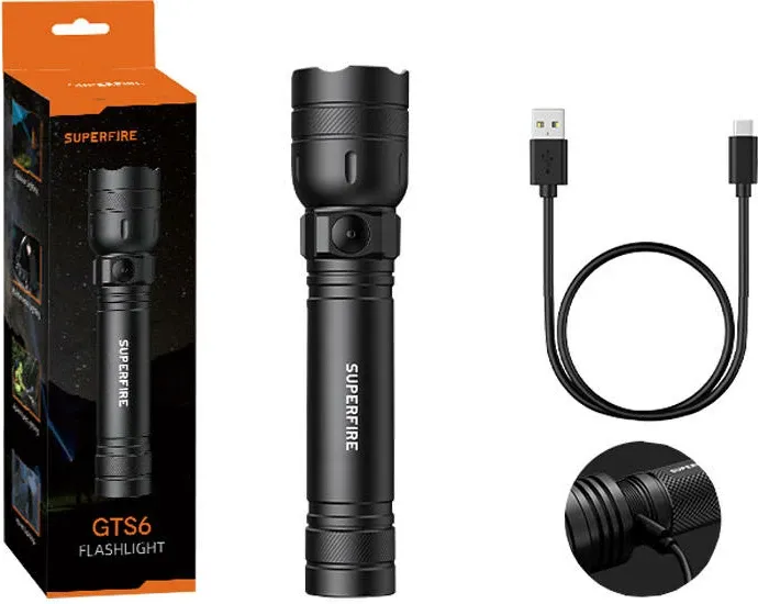 Elektrik dore Superfire GTS6, 360lm, USB-C, i zi - 2