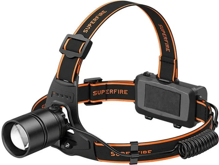 Llambë koke Superfire HL71, 500lm, USB, e zezë - 1