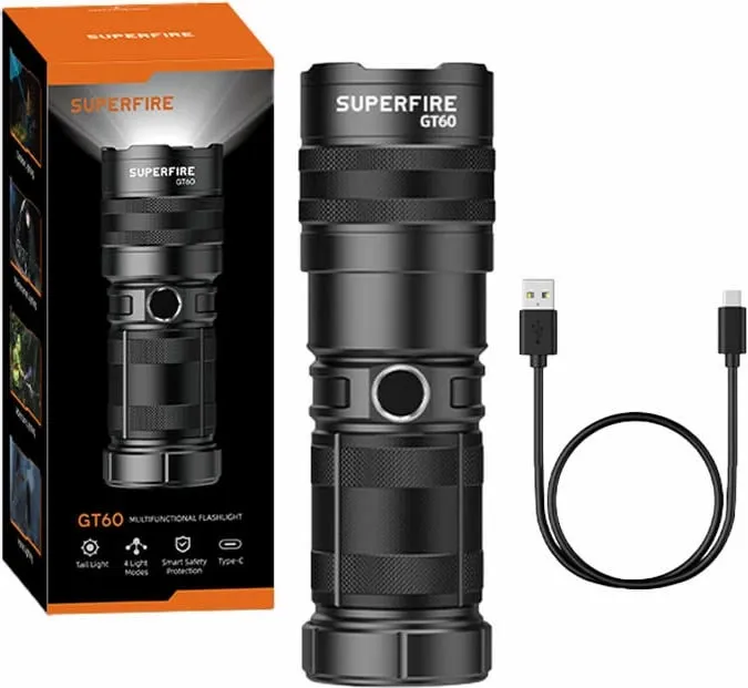 Elektrik dore Superfire GT60, 2600lm, 6000mAh, i zi - 1