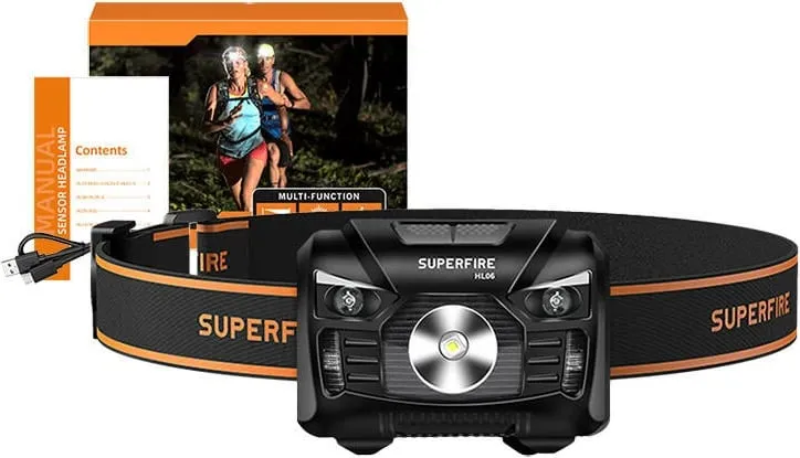 Dritë koke Superfire HL06, 500lm, USB, e zezë - 5