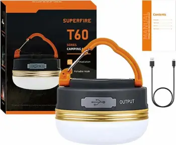 Llambë kampingu Superfire T60, LED, 127 lm, e bardhë