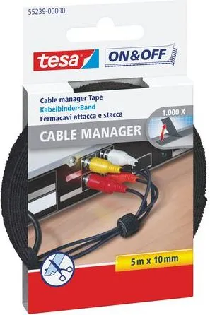 Organizues për kabllo Tesa Rzep, 1 copë, i zi - 1