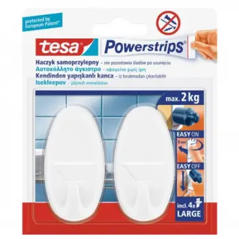 Varëse për peshqir Tesa Powerstrips, 2 copë, të bardha