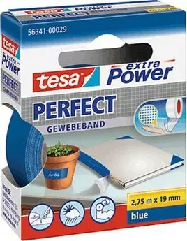 Shirit pëlhure Tesa Extra Power Perfect, 2.75 m, 19 mm, blu