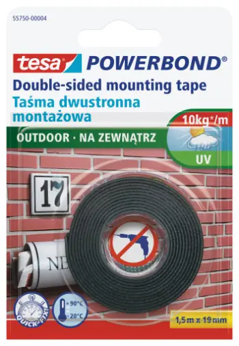 Shirit montimi dyanësor Tesa Powrbond Outdoor, 1.5 m, 19 mm (H5575004)
