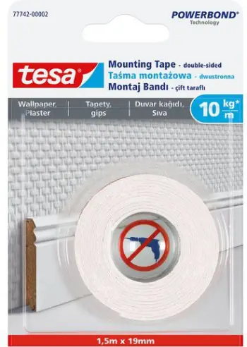 Shirit montimi për letër higjienike Tesa, 19mm x 1.5m