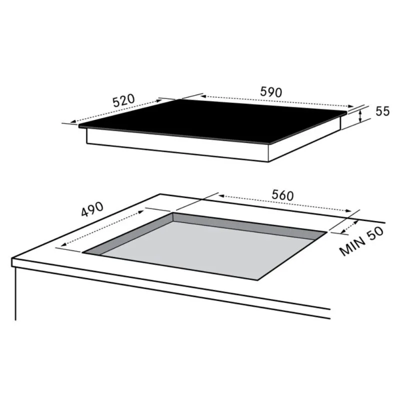 Pllakë montuese Midea vc 605, 60 cm - 2