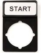 Etiketë drejtkëndëshe sinjalizuese Spamel, START, 29.4 x 44 mm, e zezë