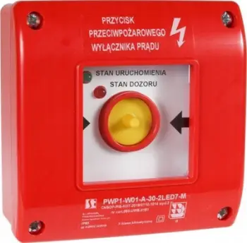 Buton manual zjarri Spamel PWP1, 1NO 1NC, me çekan me LED, i kuq jeshil