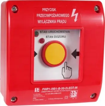 Buton emergjent zjarri Spamel PWP1, 1NO 1NC, 24V DC, i kuq