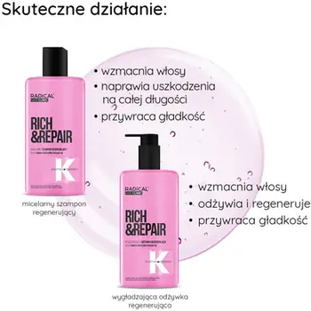 Set dhuratë për flokë Radical Hair Clinic, për flokë shumë të dëmtuar dhe kaçurrel, 300ml, 260ml