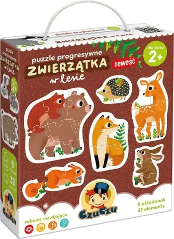 Puzzle progresive Czuczu Animals in the Forest, set 9 puzzle, për fëmijë 24m+