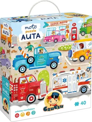 Puzzle Czuczu Moto Cars, 40 pjesë, për fëmijë, shumëngjyrësh