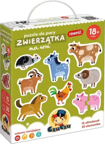 Puzzle dyshe Czuczu Pair Puzzles Animals on the Farm, 15 palë, për fëmijë 18+