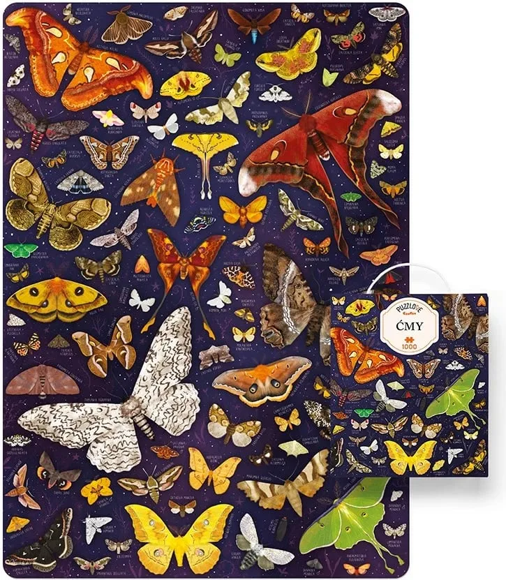 Puzzle Czuczu Puzzlove Moths, 1000 copa, 48 x 68 cm, shumengjyrësh - 2