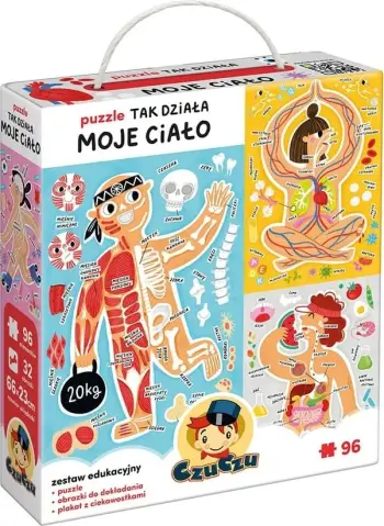 Puzzle edukative Czuczu This Is How My Body Works, anatomi për fëmijë 5+, shumëpjesëshe, shumëngjyrëshe