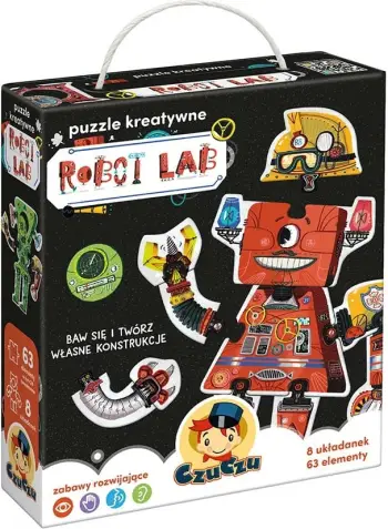 Puzzle edukative Czuczu Creative Puzzle Robot Lab, 63 pjesë, shumëngjyrëshe