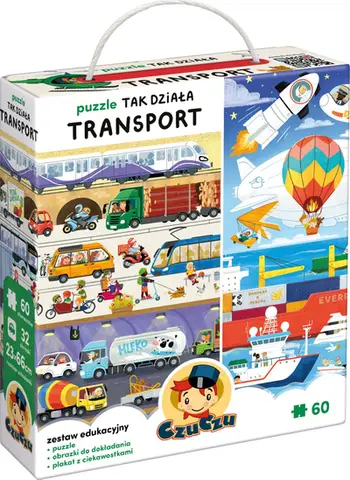 Puzzle edukativ CzuCzu This Is How Transport Works, 60 pjesë, për fëmijë 4+