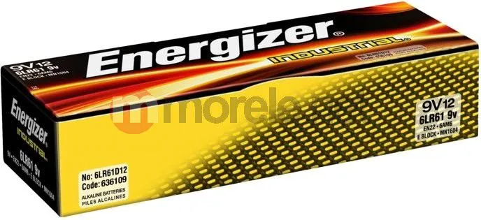Bateri Energizer Industrial, 9V, 12 copë - 1