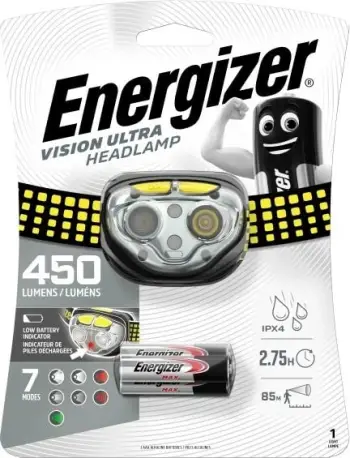 Dritë koke Energizer Vision Ultra HD, LED, VisionGuard, e verdhë