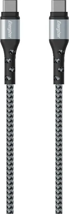 Kabllo USB Energizer USB C në USB C C521CKSL, 2 m, najlon, argjendtë - 1