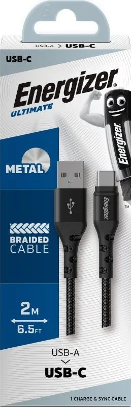 Kabllo USB Energizer C520CKBK, USB A në USB C, 2 m, e zezë - 3