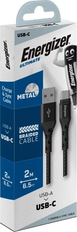 Kabllo USB Energizer C520CKBK, USB A në USB C, 2 m, e zezë - 4