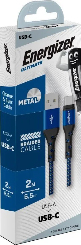Kabllo USB Energizer C520CKBL, USB A në USB C, 2 m, blu - 2