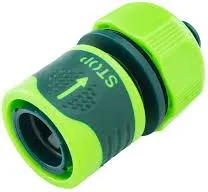 Lidhës zorre Verto STOP 3/4", plastikë, dorezë gome, jeshile - 1