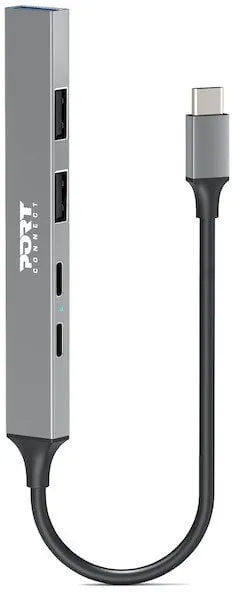 Hub USB C Port Designs 900163, 4 porta, 5 Gbps, argjendtë - 1