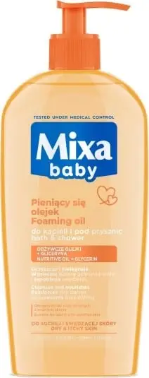 Shampo për foshnje Mixa Baby Bath and Washing Fluid me vaj bajamesh, 400ml