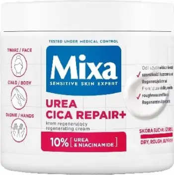 Krem për fytyrë, duar dhe trup për femra MIXA Urea Cica Repair+ regenerating, 400ml