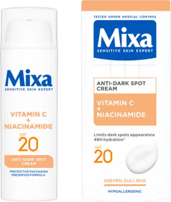 Krem kundër njollave të pigmentit Mixa SPF 20 Anti-Dark Spot, 50 ml