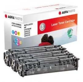 Toner AgfaPhoto APTHPCF370AME 305A, e kaltër/vjollcë/e verdhë - 1