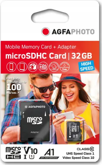 Kartë memorie AgfaPhoto MicroSDHC, 32GB, Class 10, UHS-I/U1 A1 V10