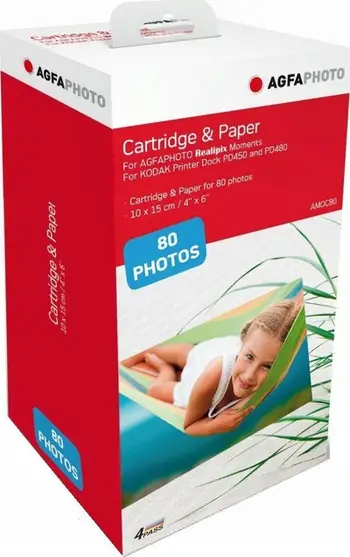 Letër fotografike AgfaPhoto Realipix Moments AMOC80, 10x15cm, 80 fletë, e bardhë